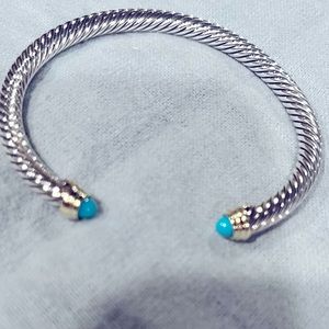 AUTHENTIC DAVID YURMAN CABLE CLASSICS BRACELET - TURQUOISE 5MM/SMALL - RETIRED